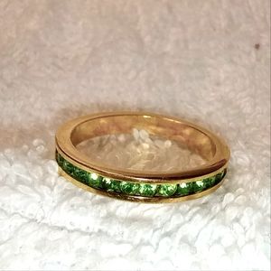 Vintage RJ Graziano Birthday August Emerald Eternal Women's Ring Size 7 3/4